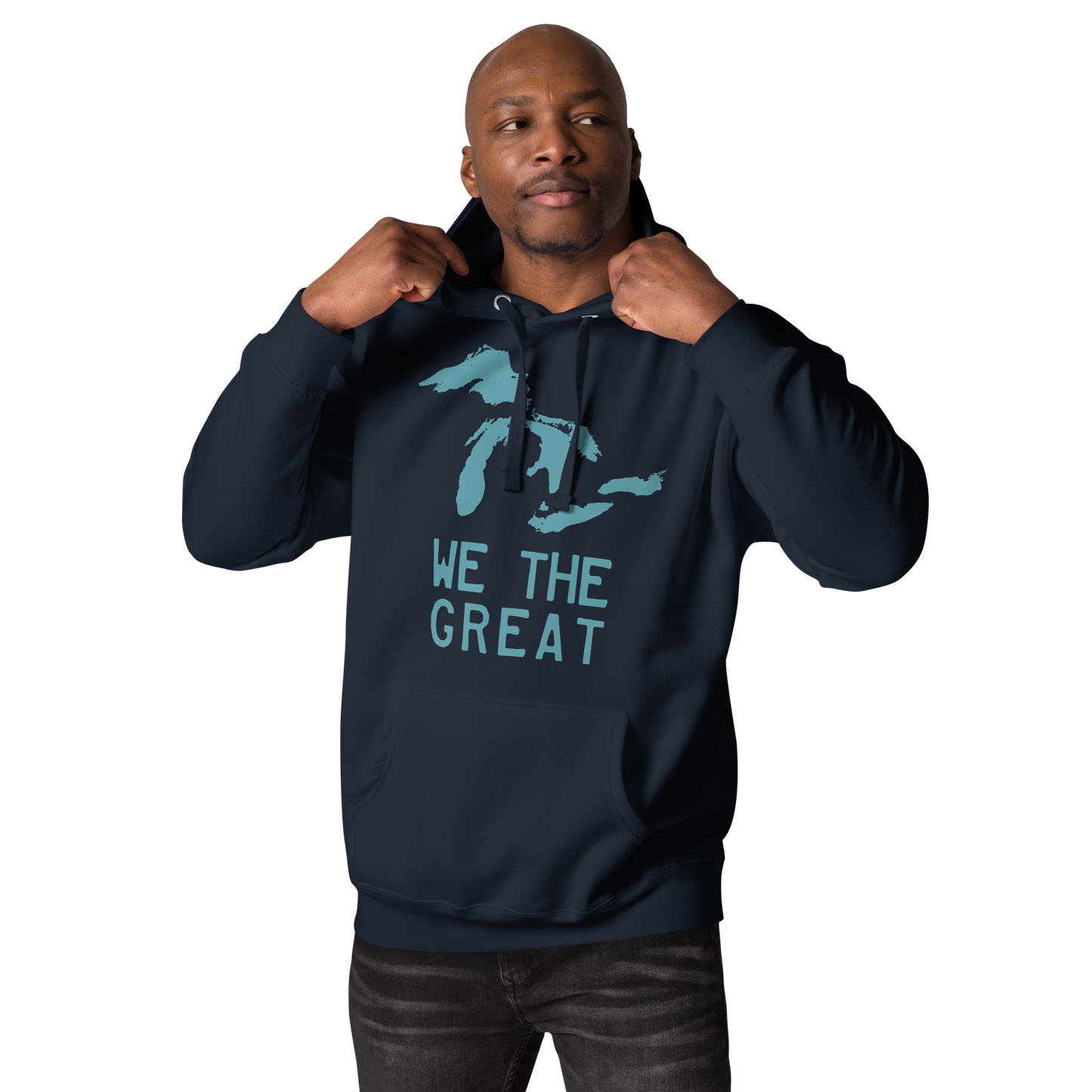 Great Lakes 'We the Great' Hoodie (Huron Blue) | Unisex Premium