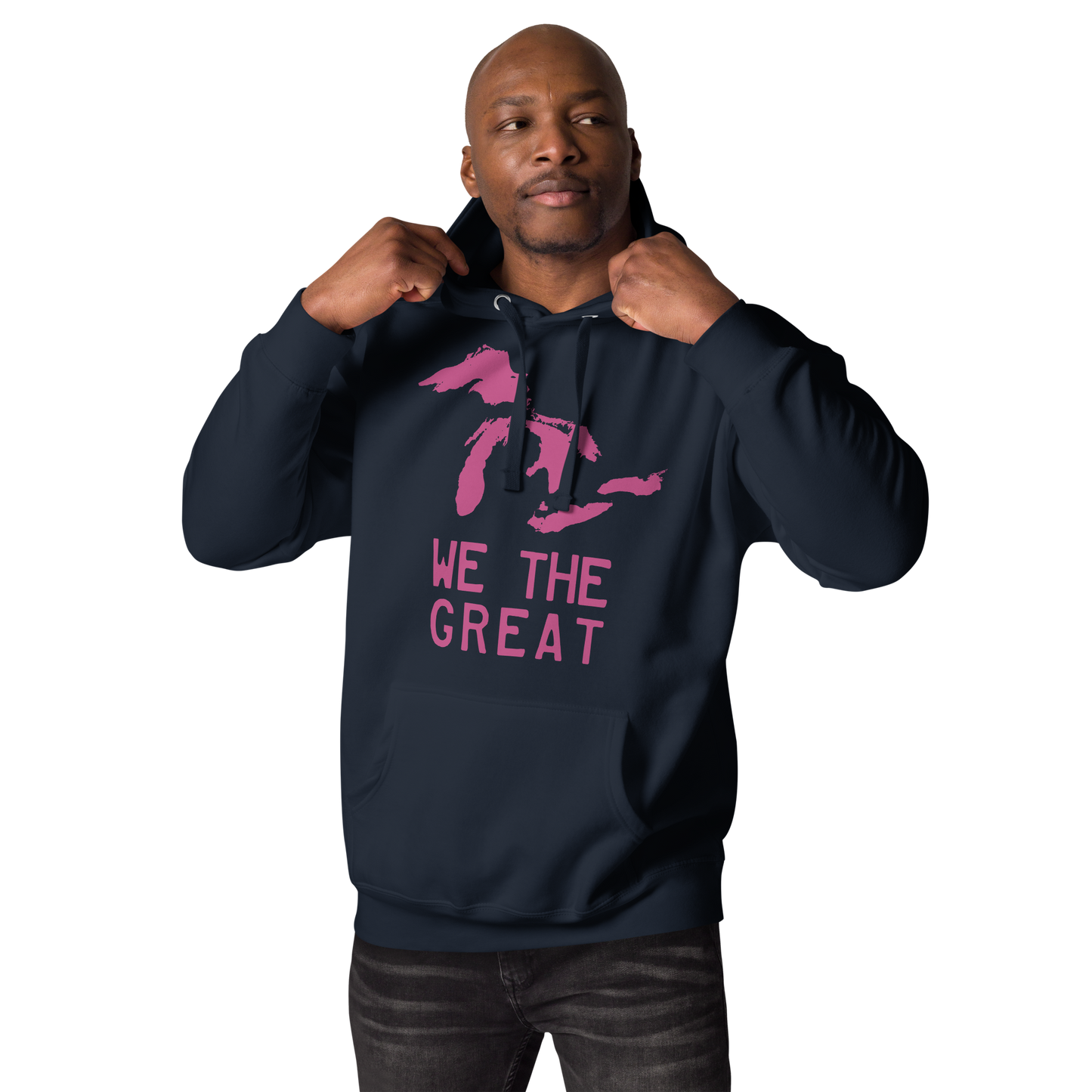 Great Lakes 'We the Great' Hoodie (Apple Blossom Pink) | Unisex Premium