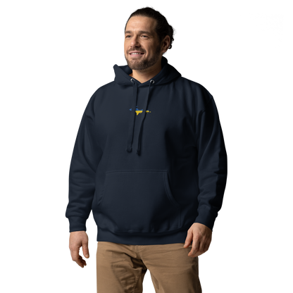 Michigan Upper Peninsula Hoodie (w/ Embroidered Ukraine Flag Outline) | Unisex Premium