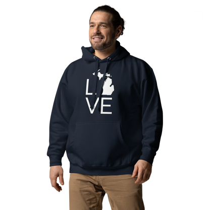 Michigan 'Love' Unisex Premium Hoodie (Thin Sans Font w/MI Outline)