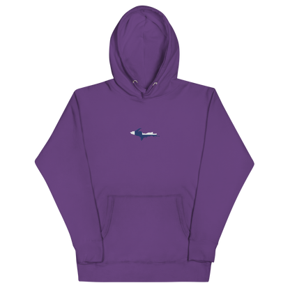 Michigan Upper Peninsula Hoodie (w/ Embroidered UP Finland Flag Outline) | Unisex Premium