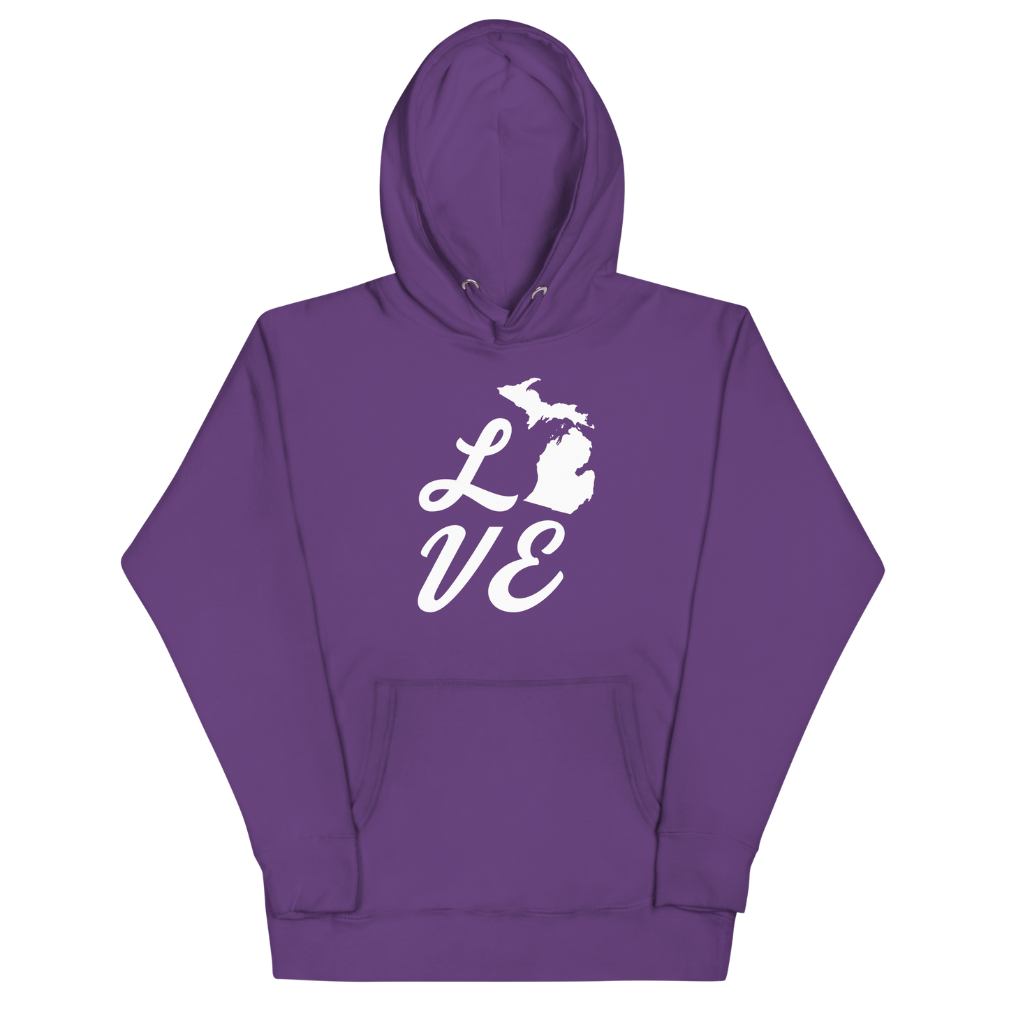 Michigan 'Love' Unisex Premium Hoodie (Script Font w/MI Outline)