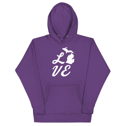 Michigan 'Love' Unisex Premium Hoodie (Script Font w/MI Outline)