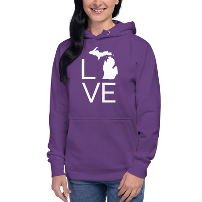 Michigan 'Love' Unisex Premium Hoodie (Thin Sans Font w/MI Outline)