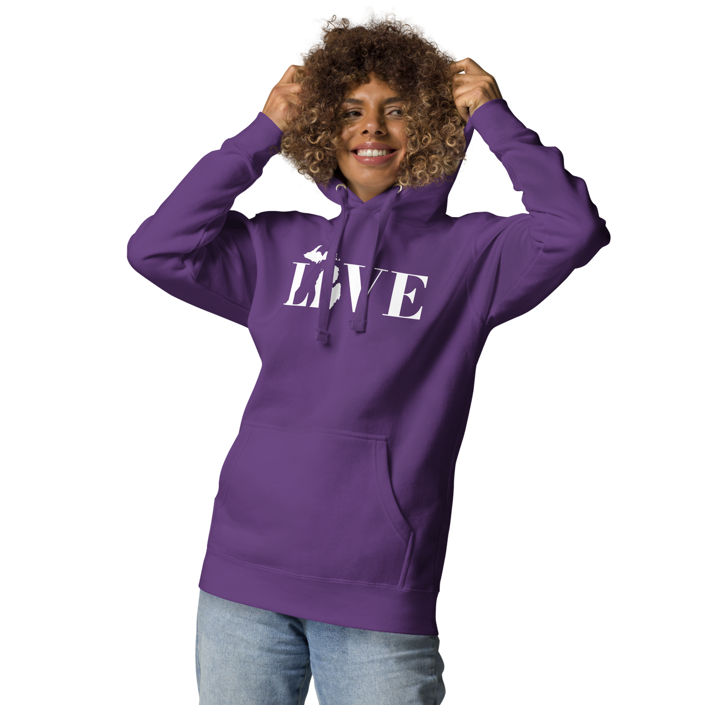 Michigan 'Love' Unisex Premium Hoodie (Didone Font w/MI Outline)