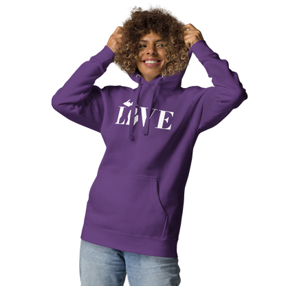 Michigan 'Love' Unisex Premium Hoodie (Didone Font w/MI Outline)