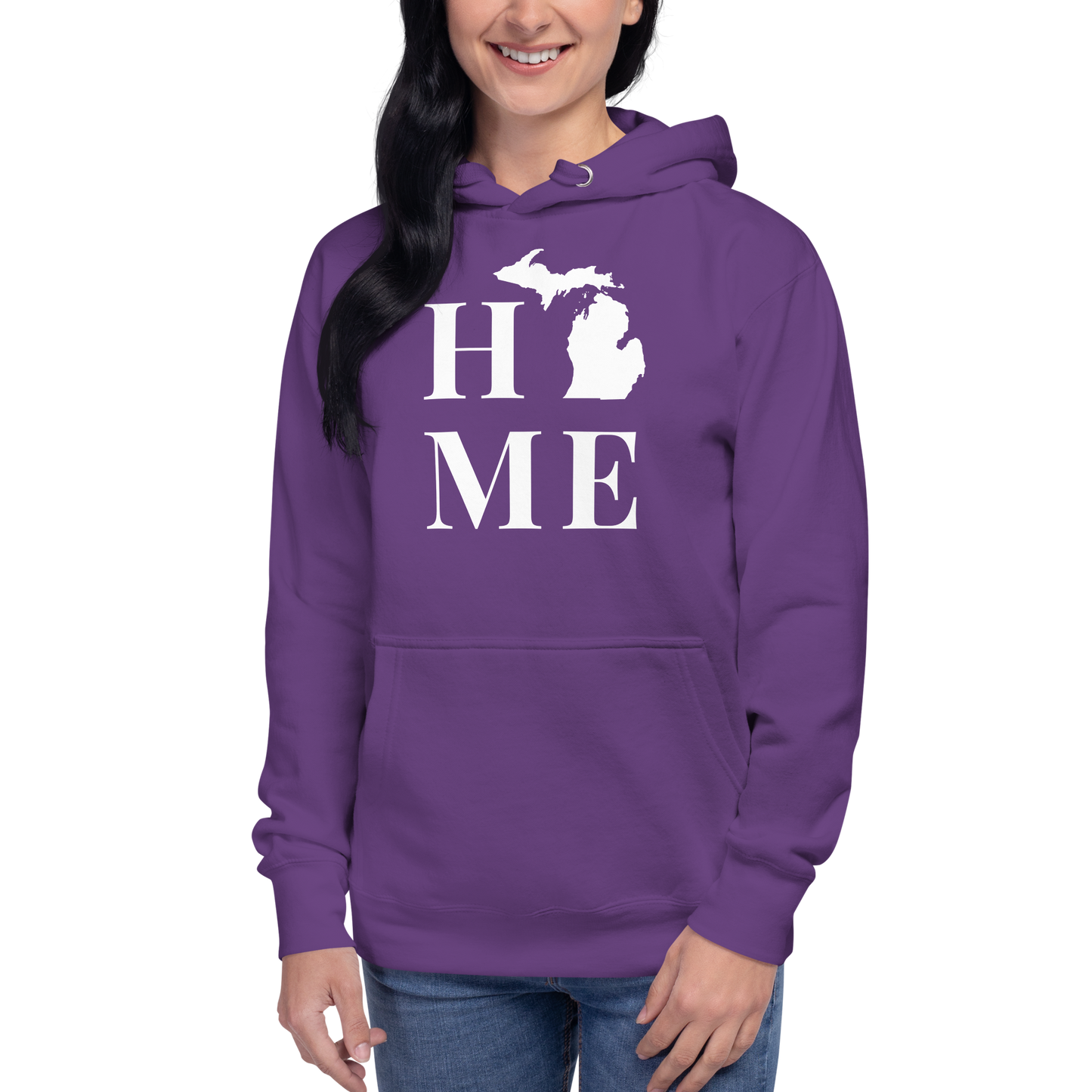 Michigan 'Home' Unisex Premium Hoodie (Serif Font)