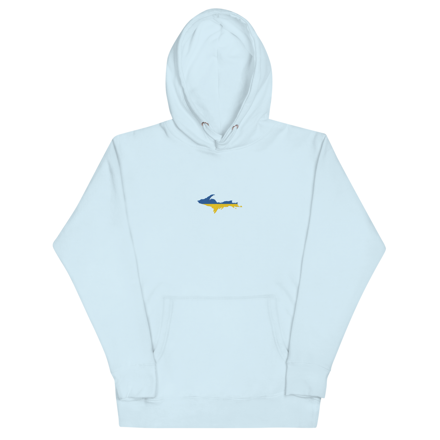 Michigan Upper Peninsula Hoodie (w/ Embroidered Ukraine Flag Outline) | Unisex Premium