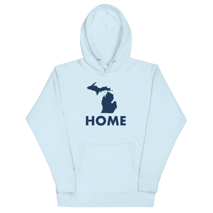 Michigan 'Home' Unisex Premium Hoodie (Geometric Sans Font w/ MI Outline)