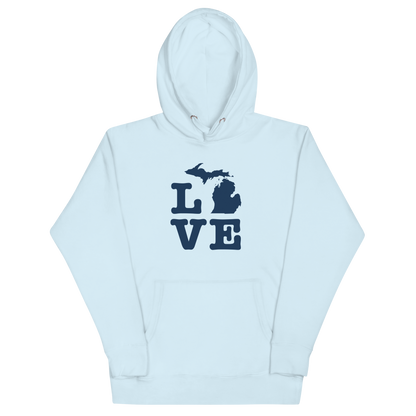 Michigan 'Love' Unisex Premium Hoodie (Typewriter Font w/MI Outline)