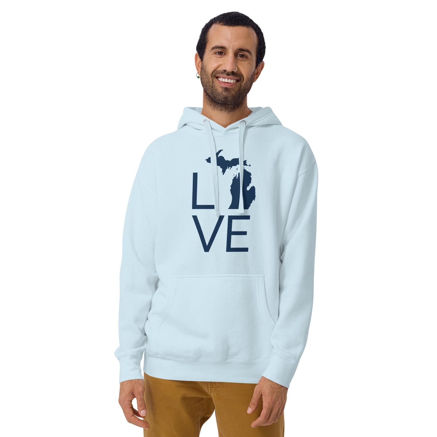 Michigan 'Love' Unisex Premium Hoodie (Thin Sans Font w/MI Outline)