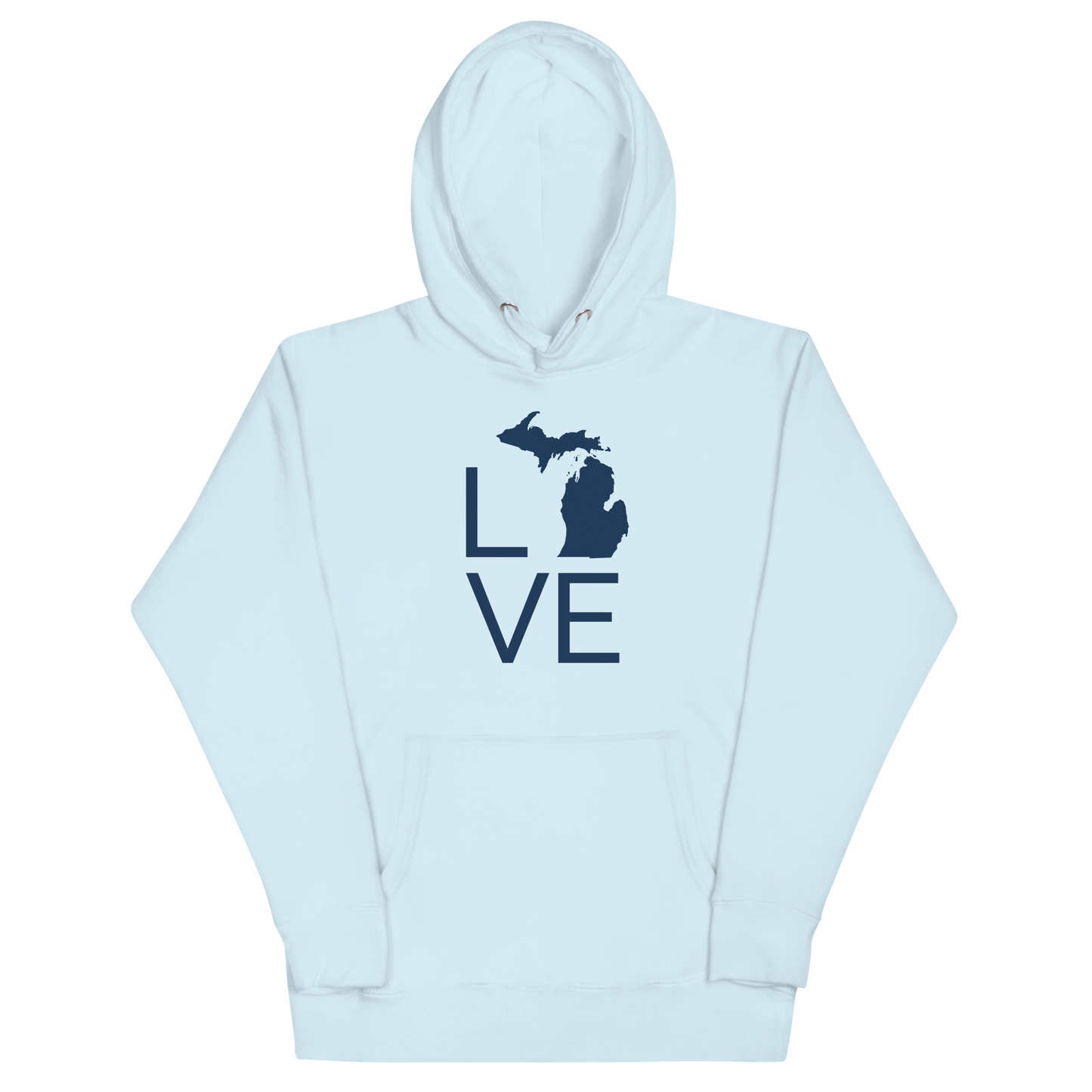 Michigan 'Love' Unisex Premium Hoodie (Thin Sans Font w/MI Outline)