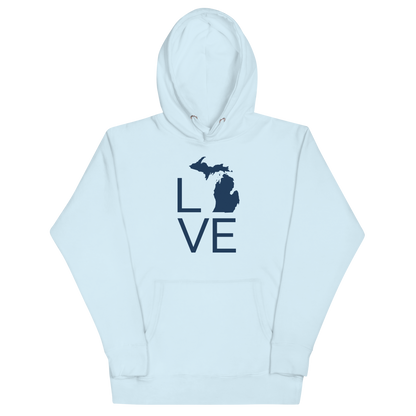 Michigan 'Love' Unisex Premium Hoodie (Thin Sans Font w/MI Outline)