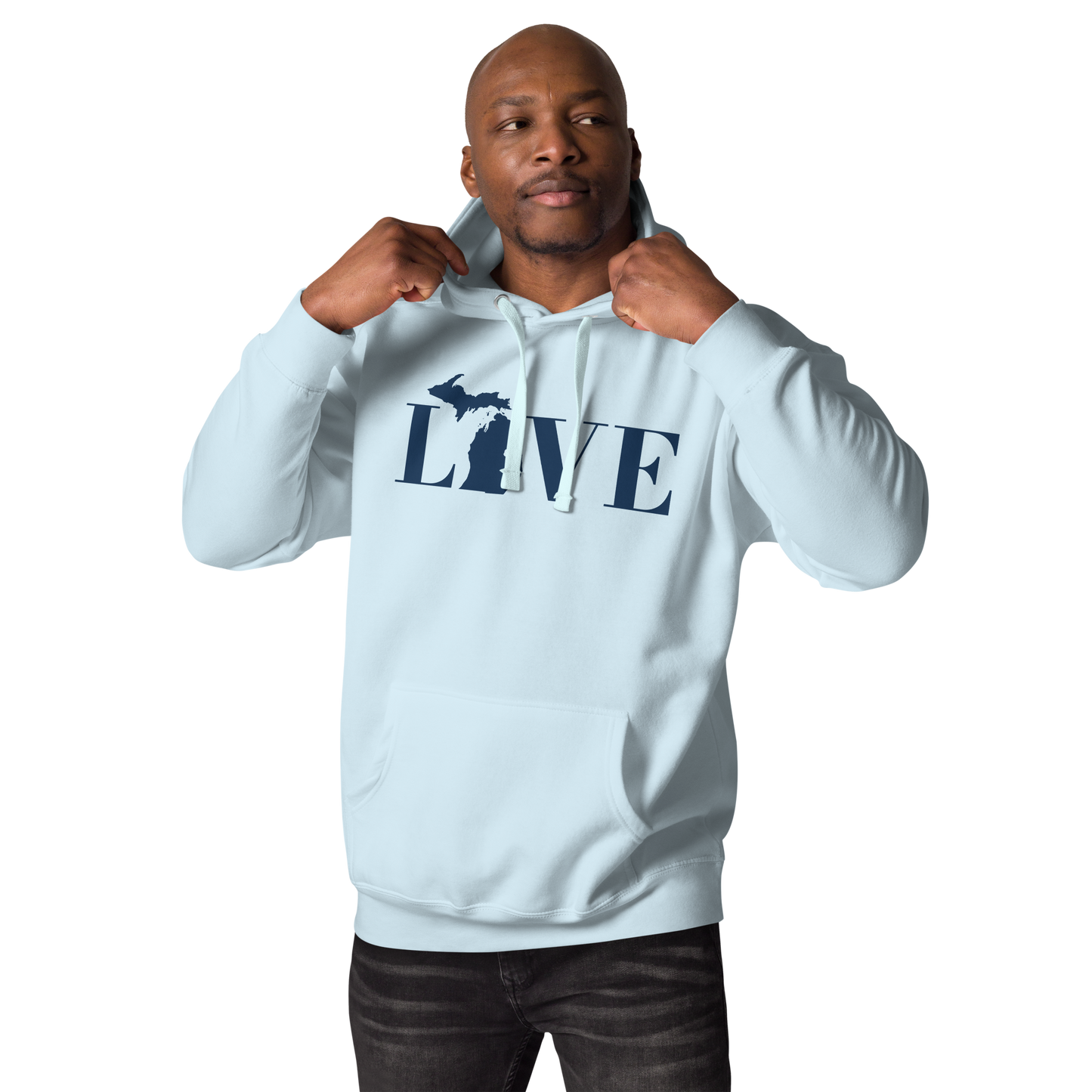 Michigan 'Love' Unisex Premium Hoodie (Didone Font w/MI Outline)