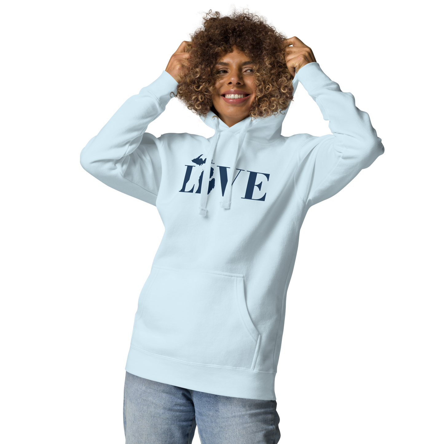 Michigan 'Love' Unisex Premium Hoodie (Didone Font w/MI Outline)