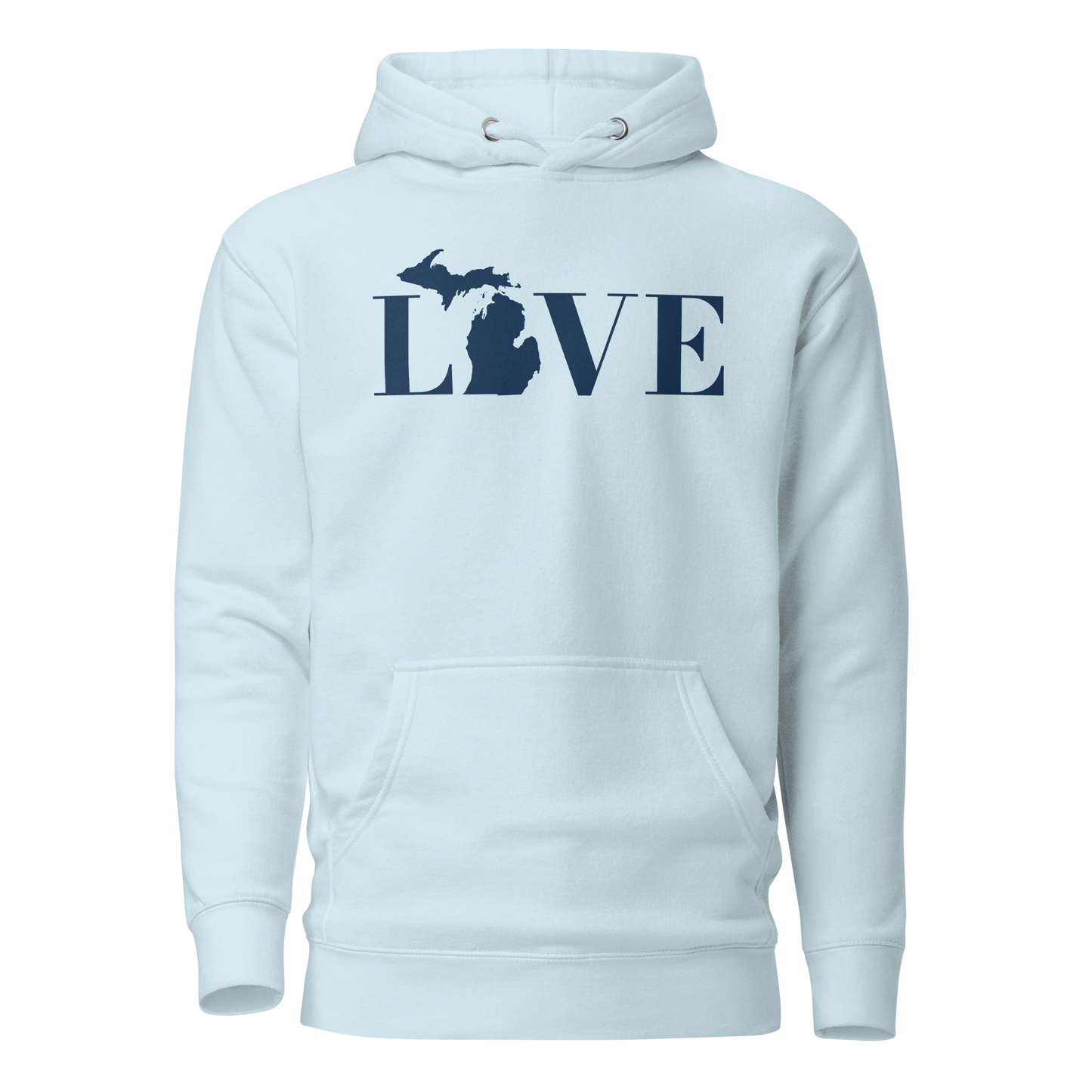 Michigan 'Love' Unisex Premium Hoodie (Didone Font w/MI Outline)