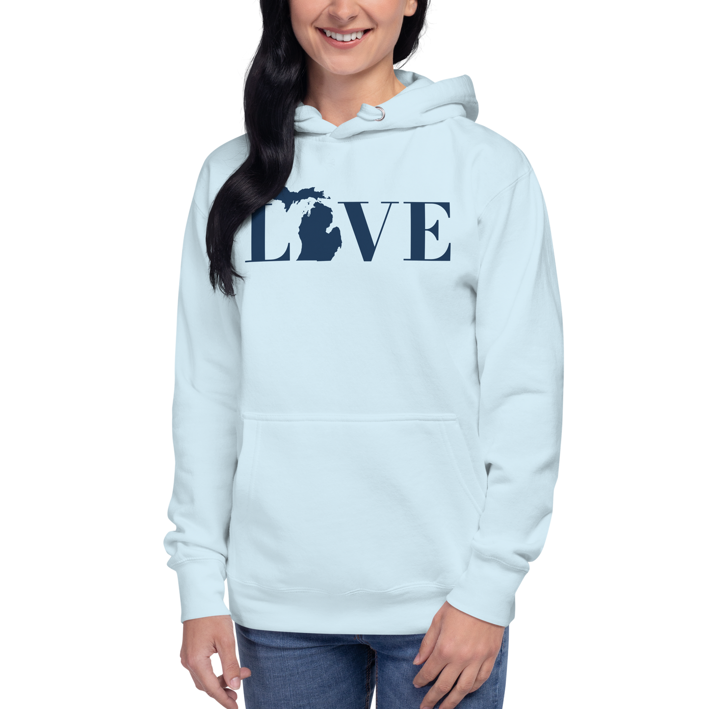 Michigan 'Love' Unisex Premium Hoodie (Didone Font w/MI Outline)