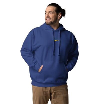 Michigan Upper Peninsula Hoodie (w/ Embroidered Ukraine Flag Outline) | Unisex Premium