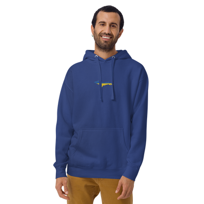 Michigan Upper Peninsula Hoodie (w/ Embroidered Ukraine Flag Outline) | Unisex Premium