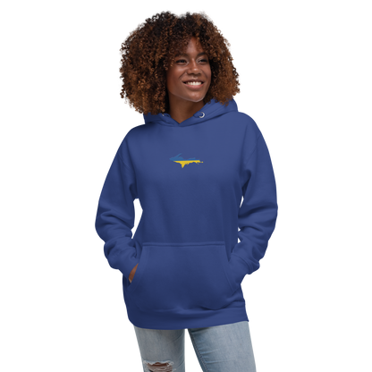 Michigan Upper Peninsula Hoodie (w/ Embroidered Ukraine Flag Outline) | Unisex Premium