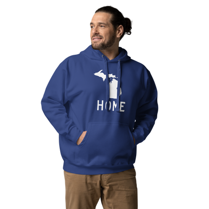 Michigan 'Home' Unisex Premium Hoodie (Licence Plate Font w/ MI Outline)