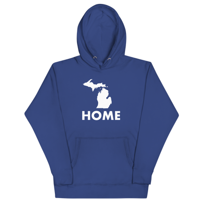 Michigan 'Home' Unisex Premium Hoodie (Geometric Sans Font w/ MI Outline)