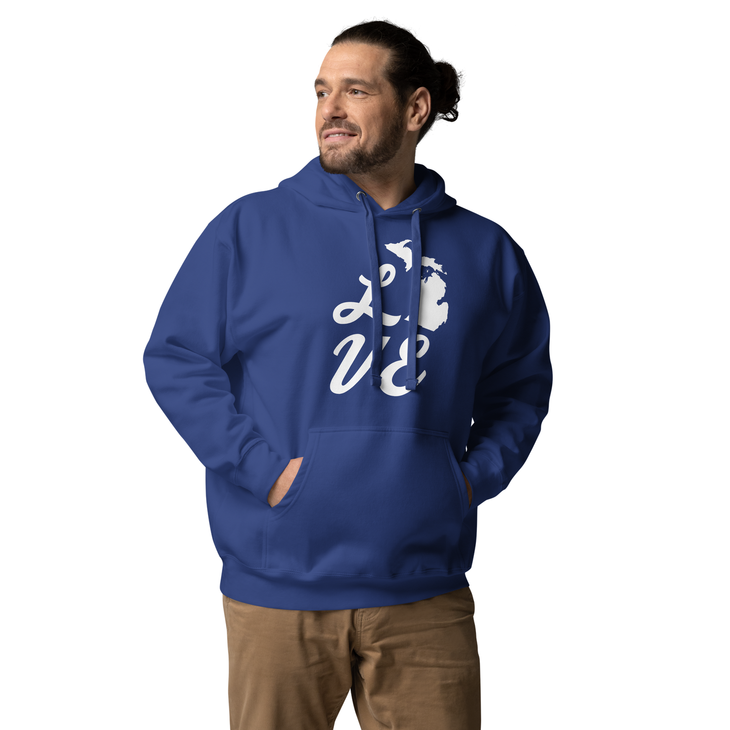 Michigan 'Love' Unisex Premium Hoodie (Script Font w/MI Outline)