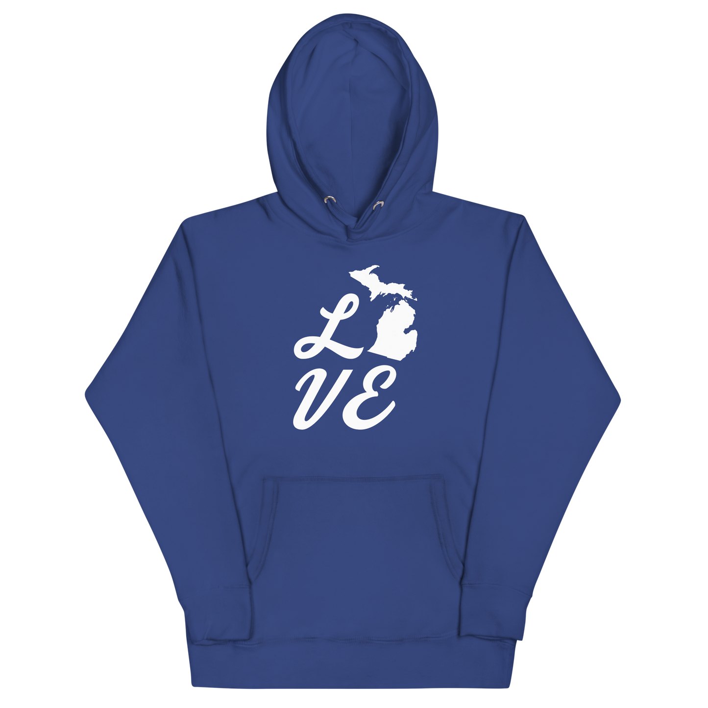 Michigan 'Love' Unisex Premium Hoodie (Script Font w/MI Outline)