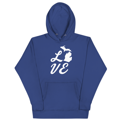 Michigan 'Love' Unisex Premium Hoodie (Script Font w/MI Outline)