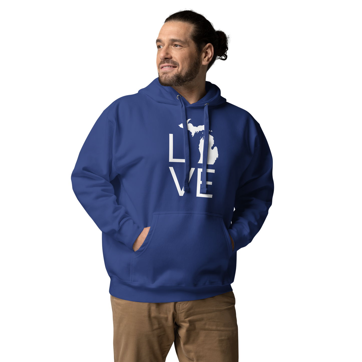 Michigan 'Love' Unisex Premium Hoodie (Thin Sans Font w/MI Outline)