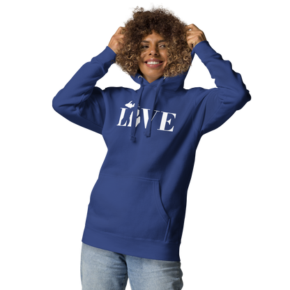 Michigan 'Love' Unisex Premium Hoodie (Didone Font w/MI Outline)