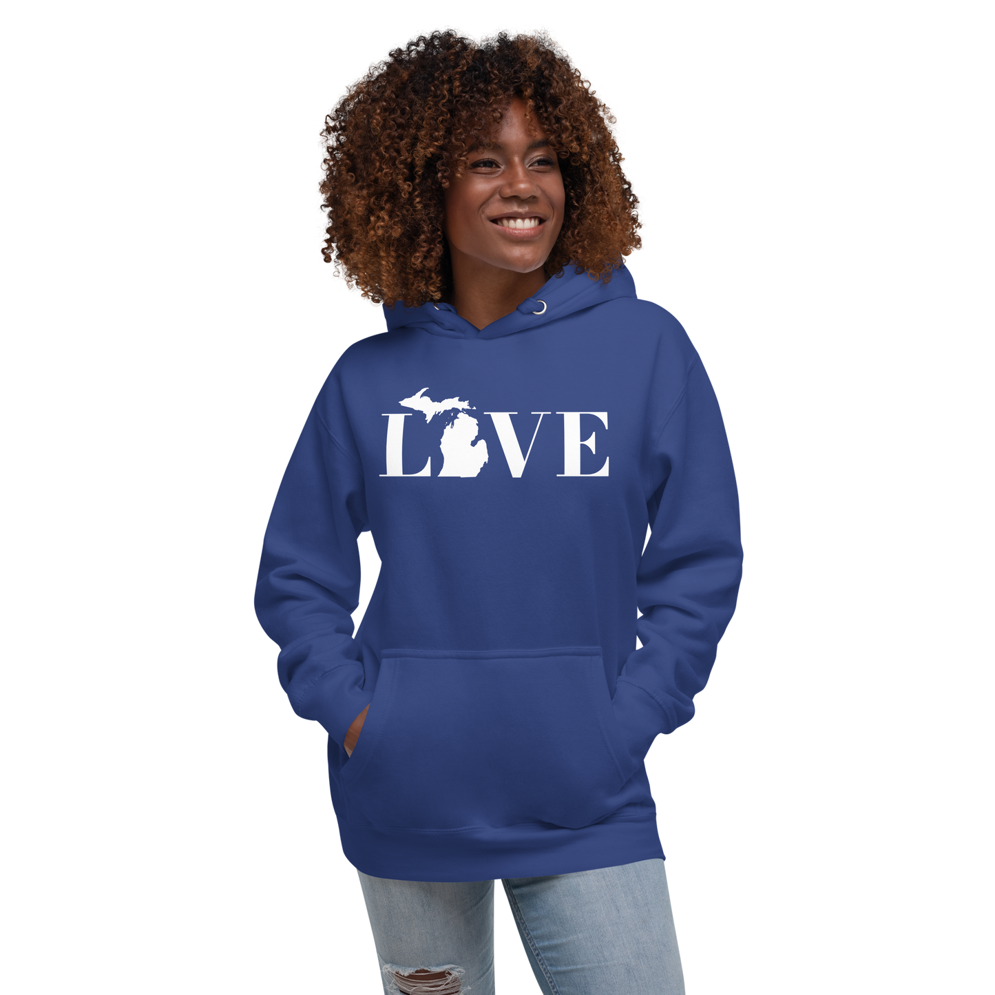 Michigan 'Love' Unisex Premium Hoodie (Didone Font w/MI Outline)