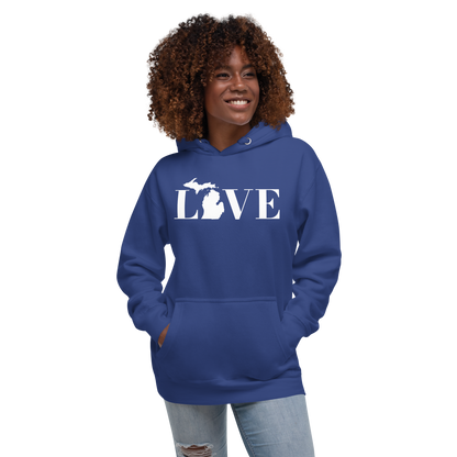 Michigan 'Love' Unisex Premium Hoodie (Didone Font w/MI Outline)