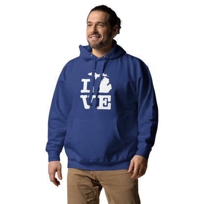 Michigan 'Love' Unisex Premium Hoodie (Typewriter Font w/MI Outline)