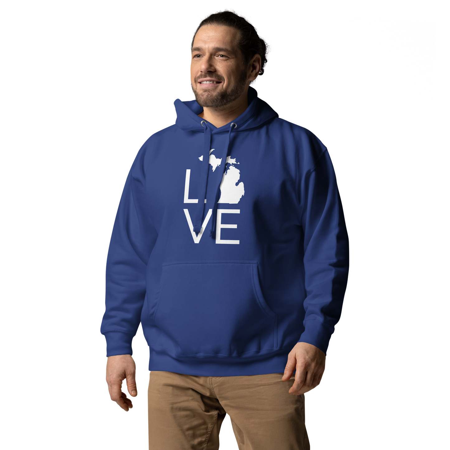 Michigan 'Love' Unisex Premium Hoodie (Thin Sans Font w/MI Outline)