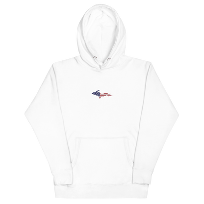 Michigan Upper Peninsula Hoodie (w/ Embroidered UP USA Flag Outline) | Unisex Premium