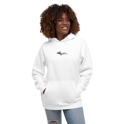 Michigan Upper Peninsula Hoodie (w/ Embroidered UP USA Flag Outline) | Unisex Premium