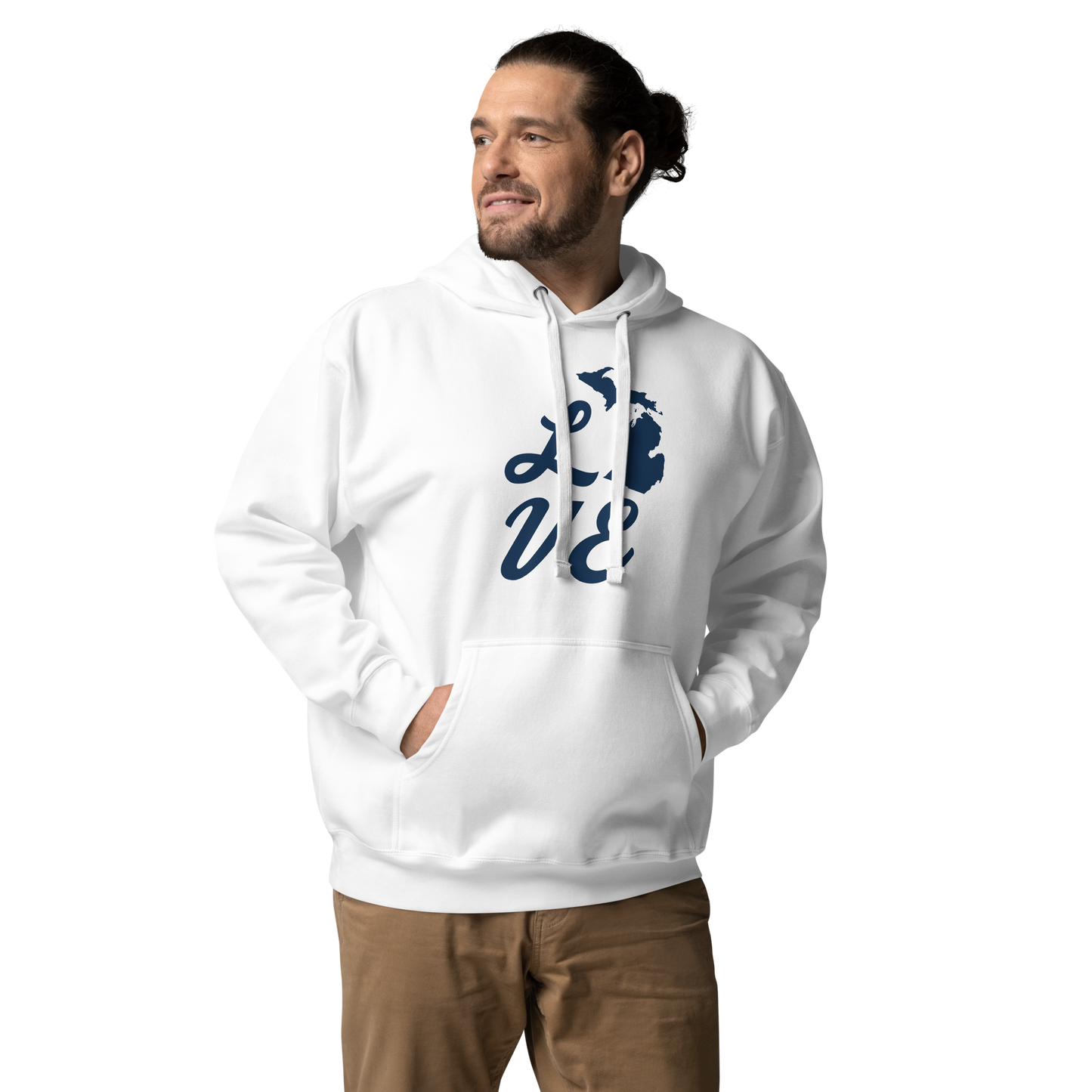 Michigan 'Love' Unisex Premium Hoodie (Script Font w/MI Outline)