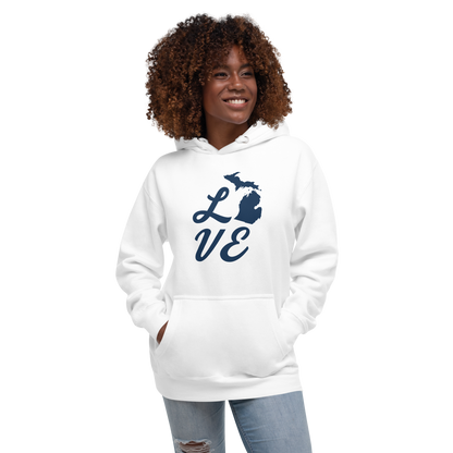 Michigan 'Love' Unisex Premium Hoodie (Script Font w/MI Outline)