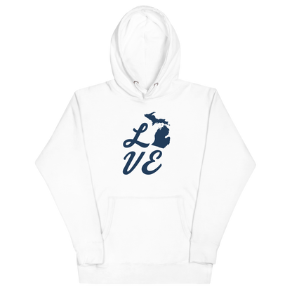 Michigan 'Love' Unisex Premium Hoodie (Script Font w/MI Outline)