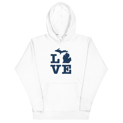 Michigan 'Love' Unisex Premium Hoodie (Typewriter Font w/MI Outline)