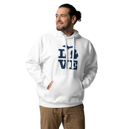 Michigan 'Love' Unisex Premium Hoodie (Typewriter Font w/MI Outline)