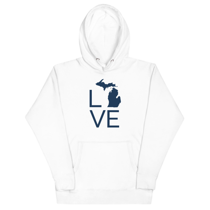 Michigan 'Love' Unisex Premium Hoodie (Thin Sans Font w/MI Outline)