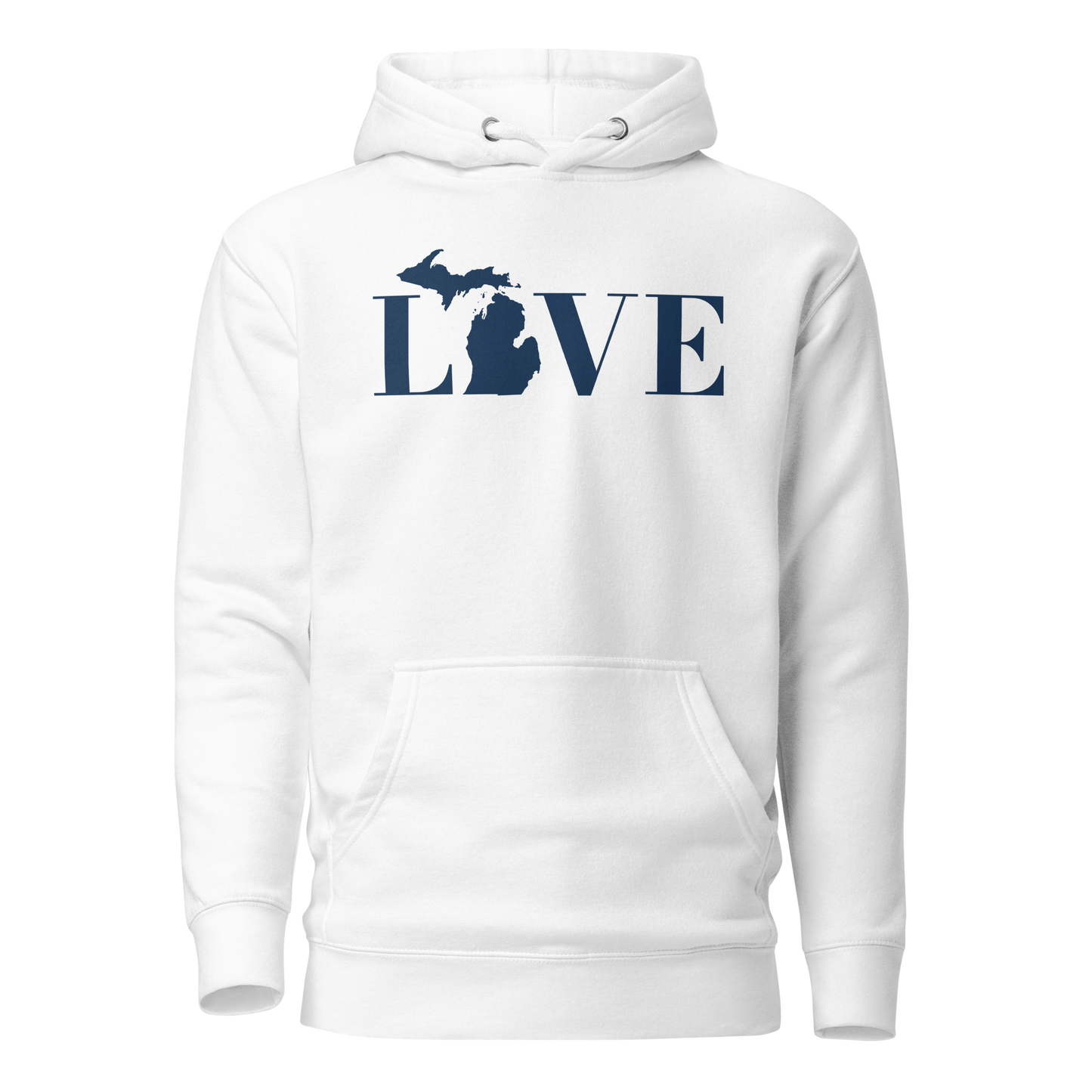 Michigan 'Love' Unisex Premium Hoodie (Didone Font w/MI Outline)