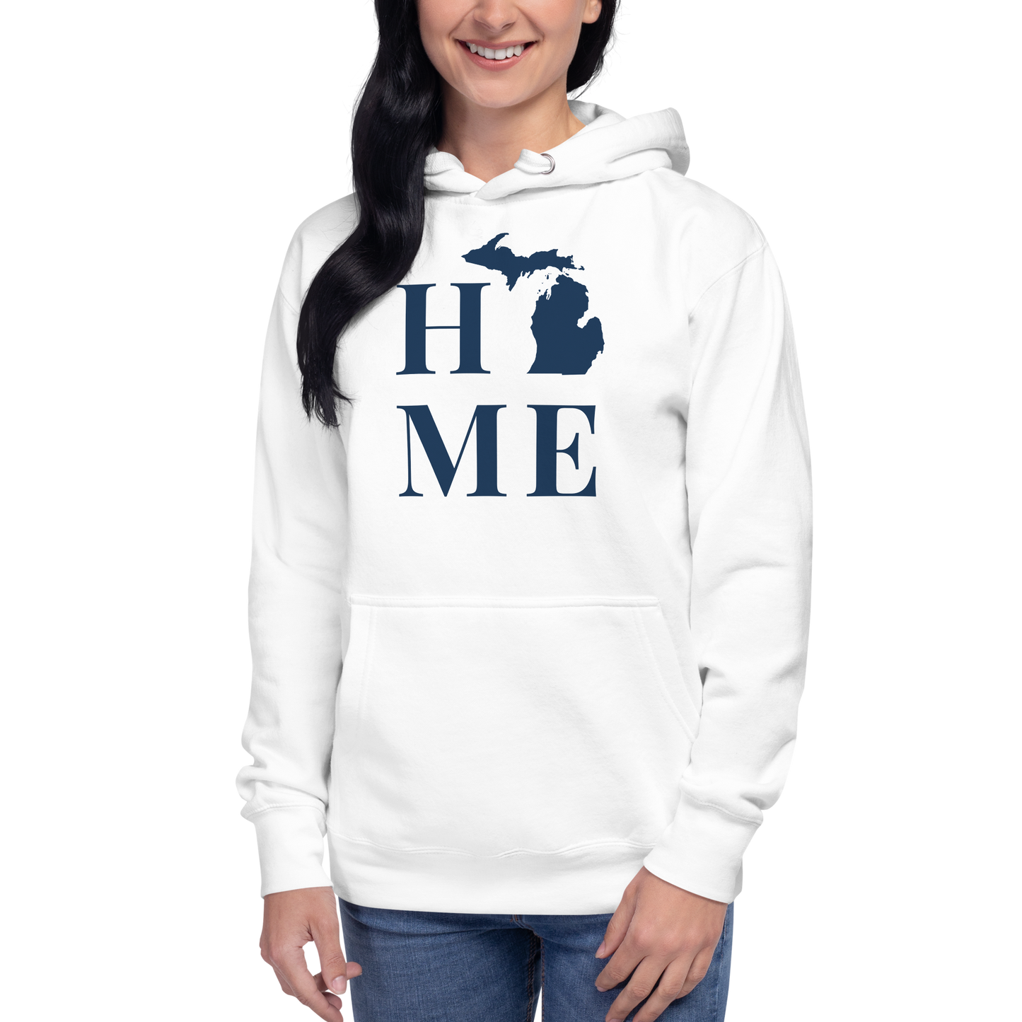 Michigan 'Home' Unisex Premium Hoodie (Serif Font)