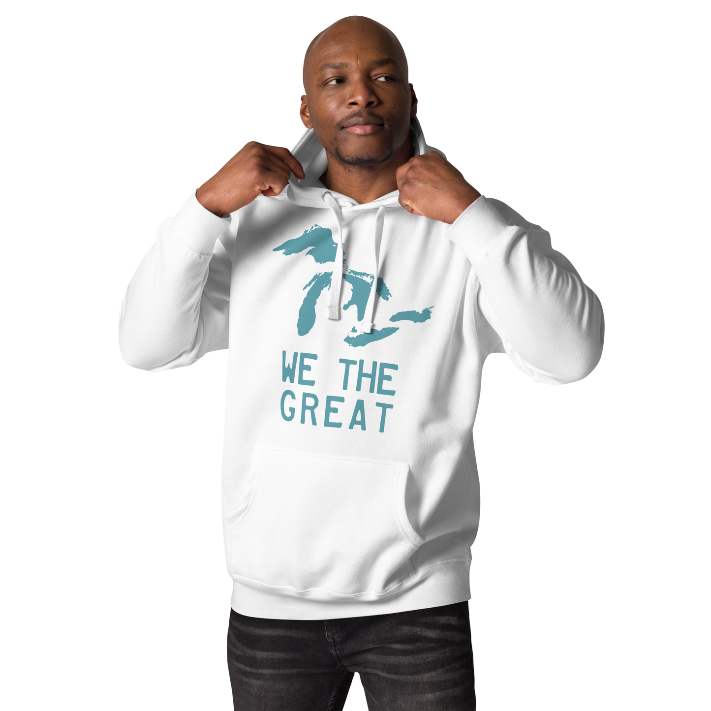 Great Lakes 'We the Great' Hoodie (Huron Blue) | Unisex Premium