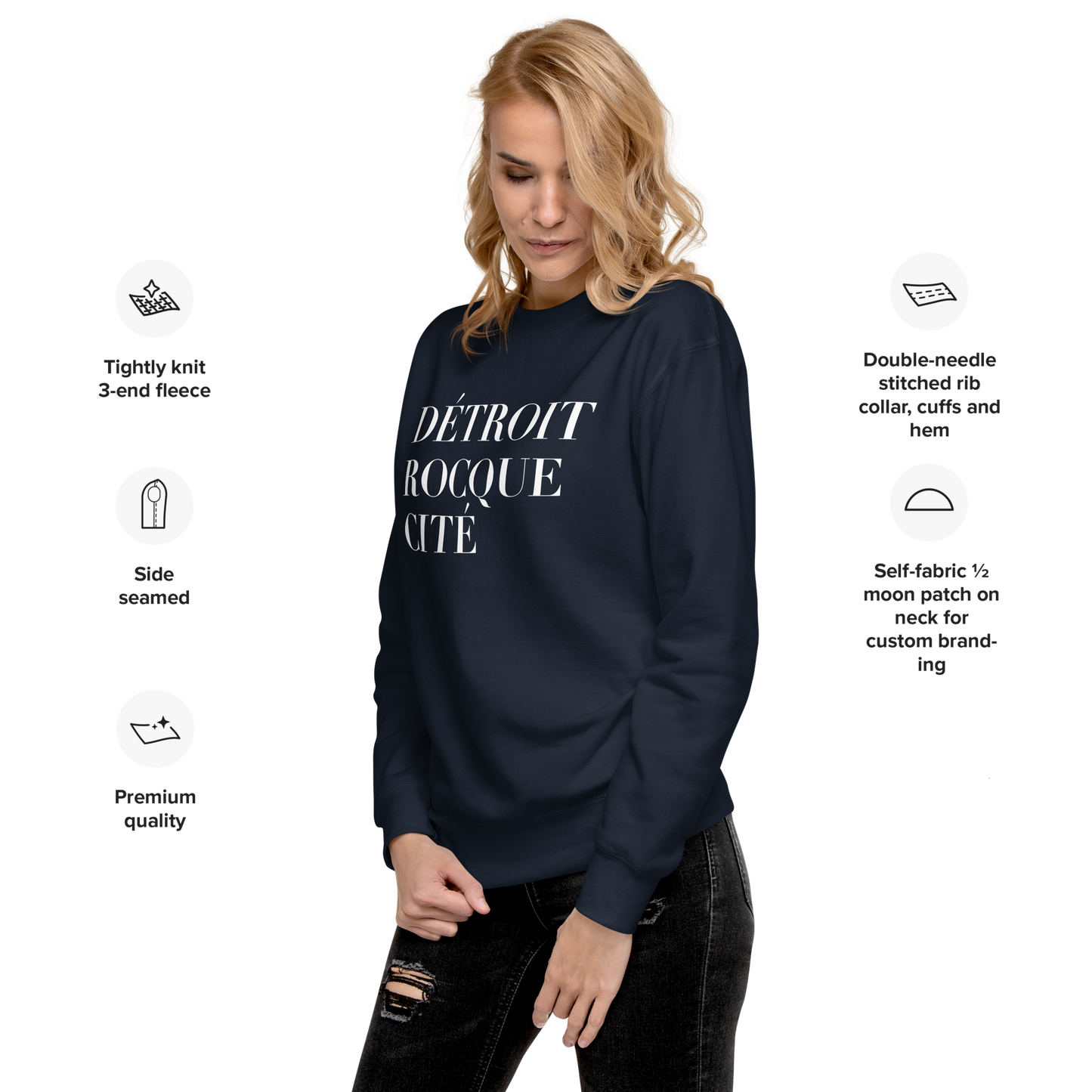 'Détroit Rocque Cité' Sweatshirt | Unisex Premium