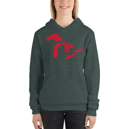 Great Lakes Hoodie (Aliform Red) | Unisex Cloud Fleece