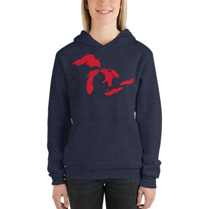 Great Lakes Hoodie (Aliform Red) | Unisex Cloud Fleece