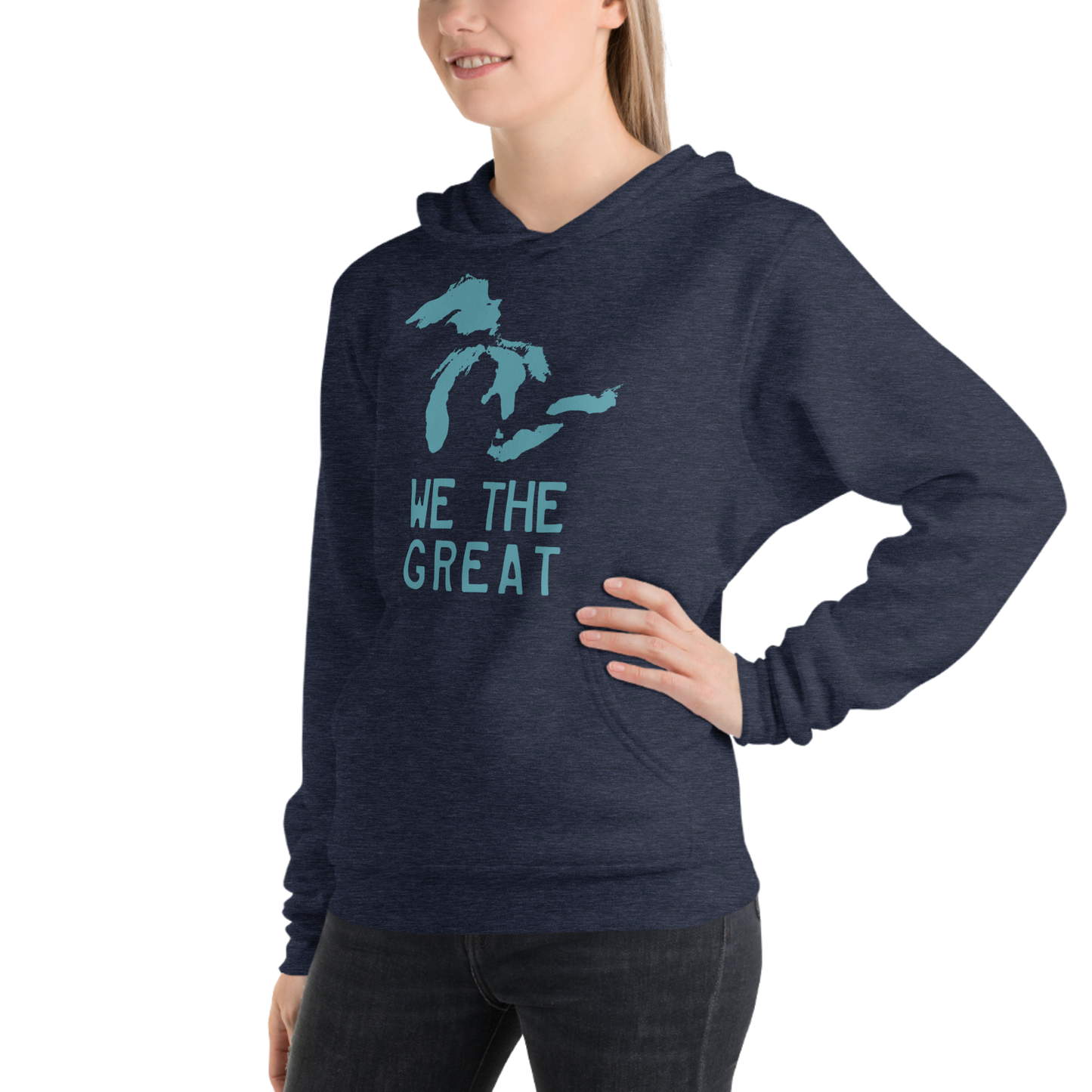 Great Lakes 'We The Great' Hoodie (Huron Blue) | Unisex Cloud Fleece